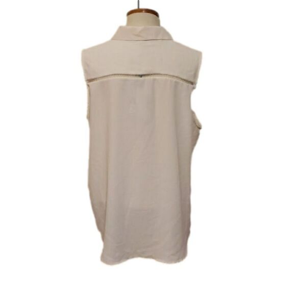 Stitch Fix 𝅺41 Hawthorn Womens Tarla Lattice Detail Sleeveless Blouse Sz XL NWT - Picture 2 of 5